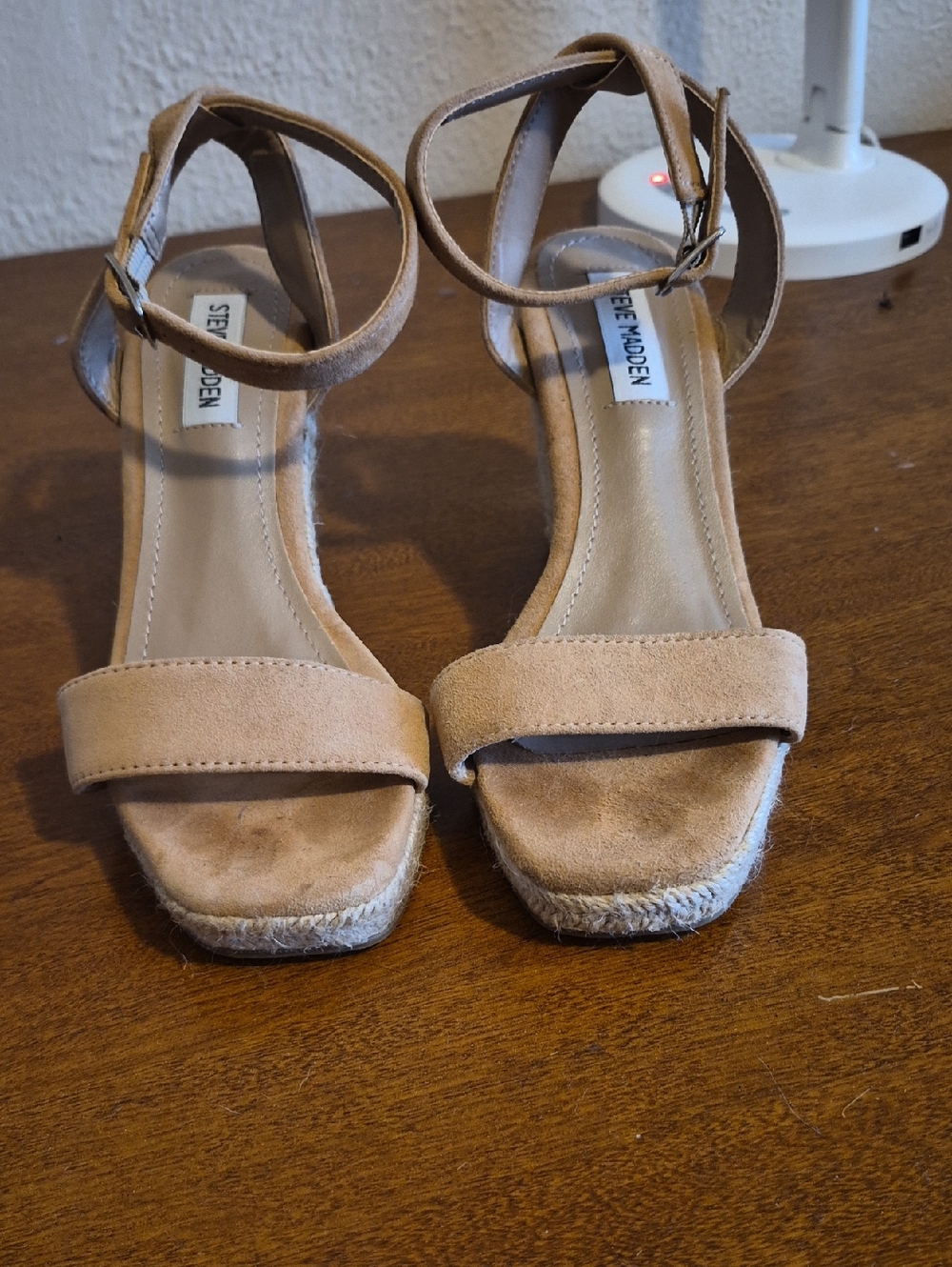 Steve Madden Tan Suede Espadrille Ankle-Strap Sandals